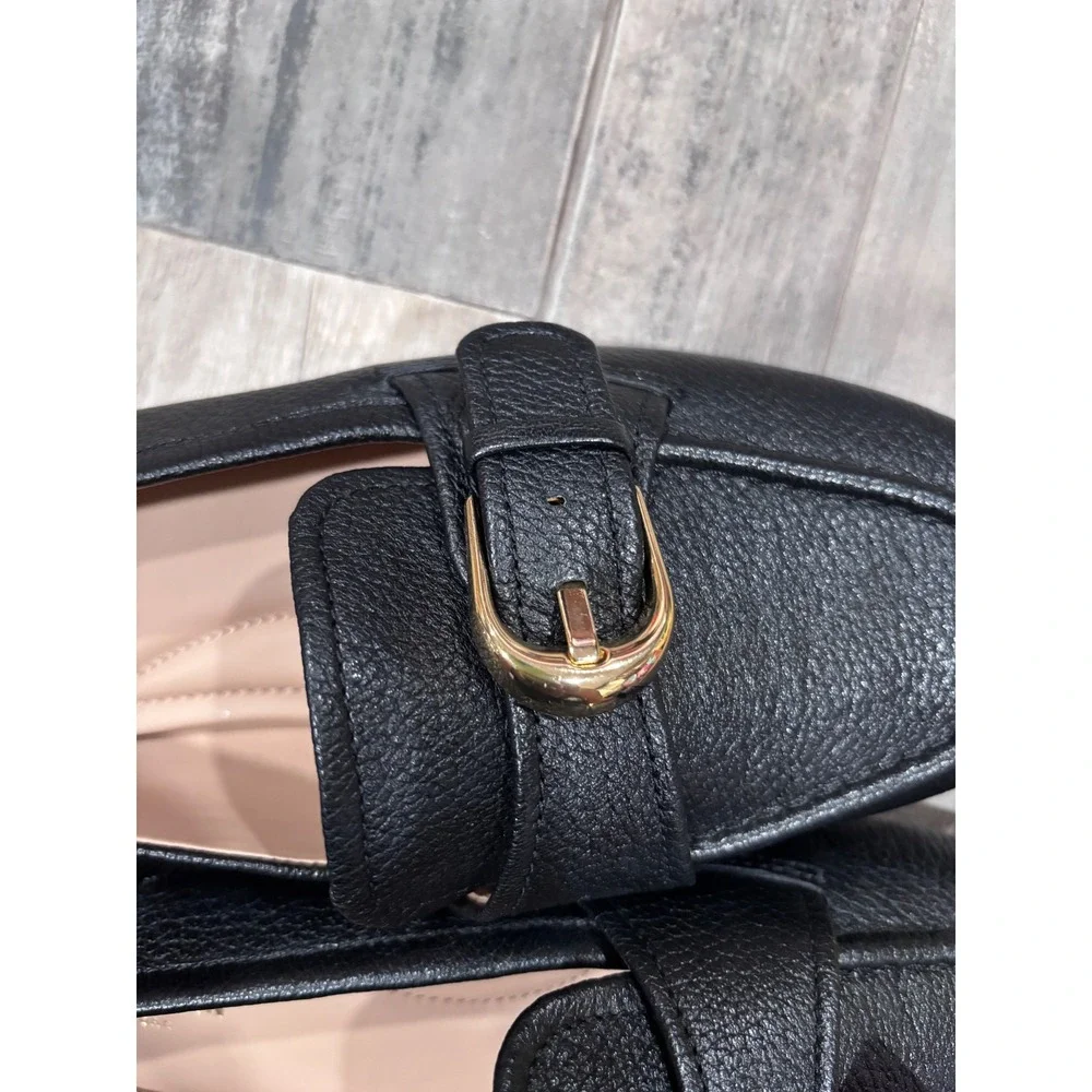 Cole Haan Black Pebbled Leather Buckle Loafers W35402 Womens 8.5 B